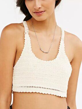 Urban Outfitters Ecote Austin Crochet Bra Top in White